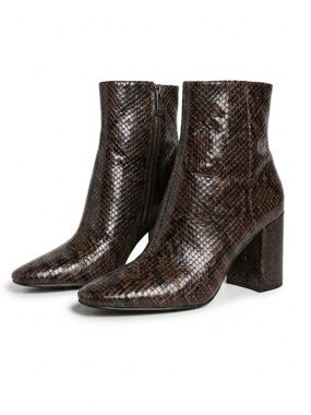 Zara Snakeskin Faux Leather Ankle Boots